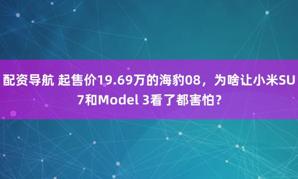 配资导航 起售价19.69万的海豹08，为啥让小米SU7和Model 3看了都害怕？